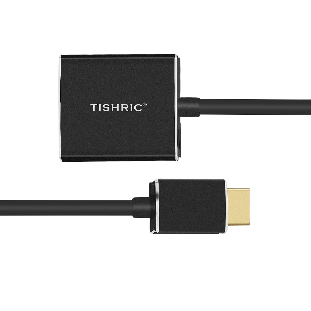 Кабель TISHRIC HDMI VGA с цифровым и аналоговым преобразователем адаптер 1080P для
