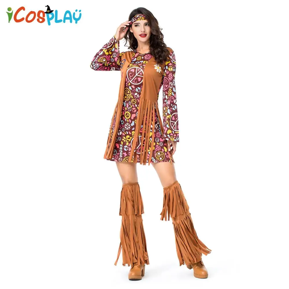 Женские костюмы с кисточками в стиле хиппи винтажные индийские на Хэллоуин 1920 х и