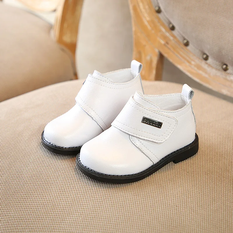 JOHEXI 2018 Fashion Girl/Boy Children single boots Autumn Solid Anti-Slippery Breathable Leather Hook&ampLoop Ankle boots13.5-18CM | Детская