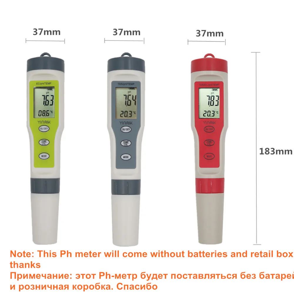 Новый профессиональный PH/TDS/EC/измеритель температуры Цифровой Измеритель