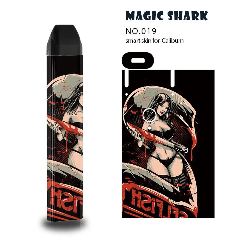 Magic Shark Новая мода лист Dreamy Lover ударопрочный ПВХ тонкая упаковка чехол наклейка пленка для Uwell caliborn 011-020 - Цвет: 019
