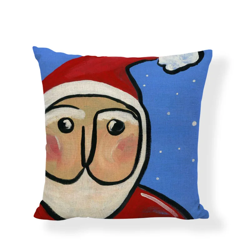 Наволочка на подушки Merry Christmas 45x45 см Санта Клаус милая собака автомобиль домашняя