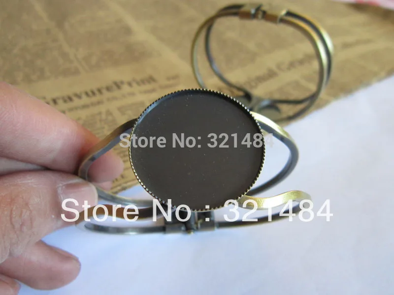 

50 шт Античная Бронза Круглый 30 мм Безель пустые браслеты, манжеты браслеты