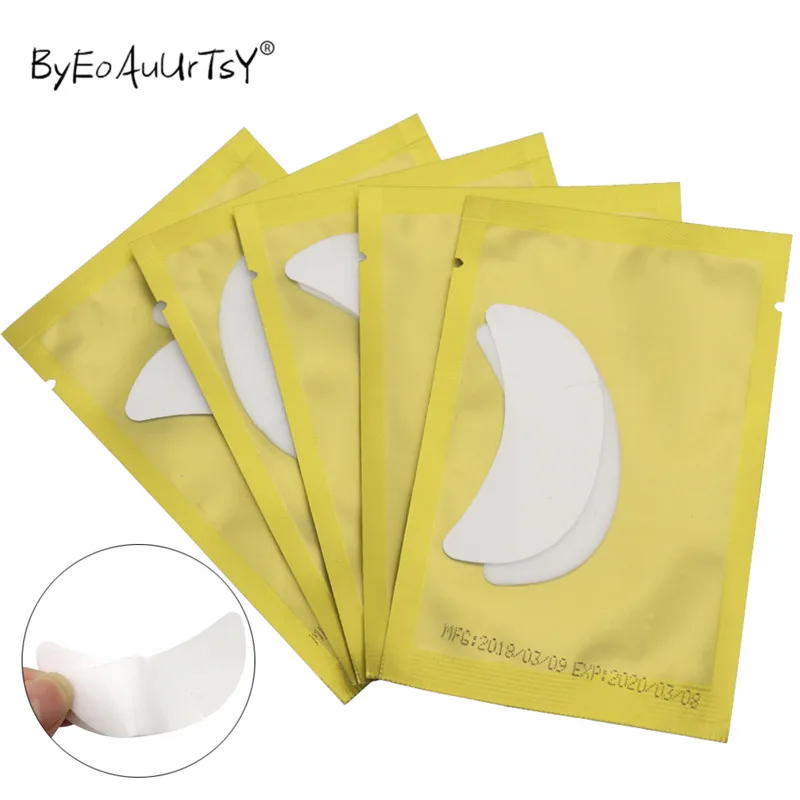 200pairs/lot Eye Paper Patches Eyelash Under Pads Lint Free Lash Tips Gel Extension for Grafted Makeup Stickers | Красота и здоровье