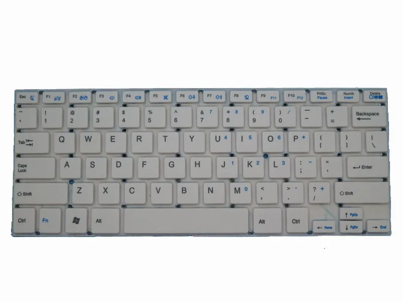 Клавиатура для нетбука DK0280A MP1113D2A2 США белый/черный без рамки V0223GBBS1 K6C08H911051 ACK 9401