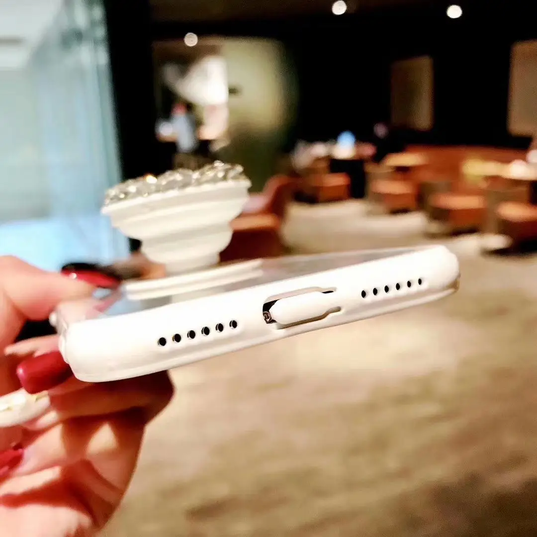 IMIDO блестящий роскошный Алмазный телефон чехол для iPhone 7 6 S 8 Plus Прозрачный