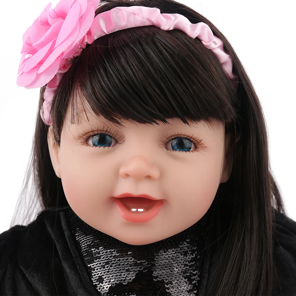 55 см кукла принцессы силиконовая виниловая для новорожденных маленьких девочек