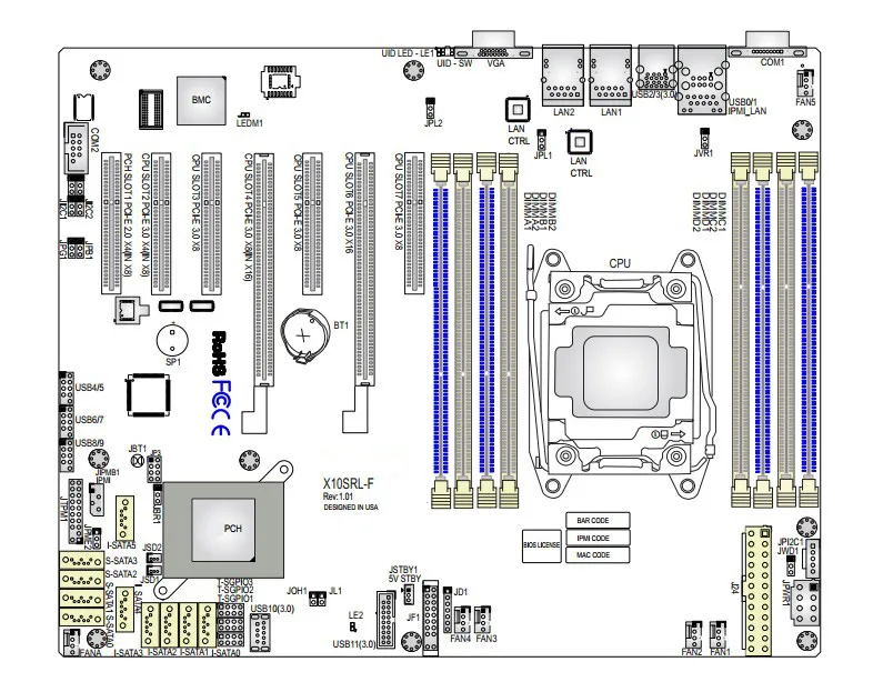 

OEM X10SRL-F single E5V3V4 cafes server motherboard dual Gigabit Ethernet 2011 pin DDR4 used original