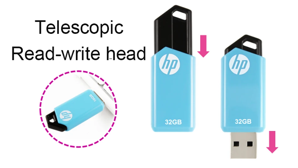 hp V150W без крышки водонепроницаемый USB флэш-накопитель cle USB флеш-накопитель usb-накопитель для внешнего хранения данных флэш-накопитель 64G 32G флешка