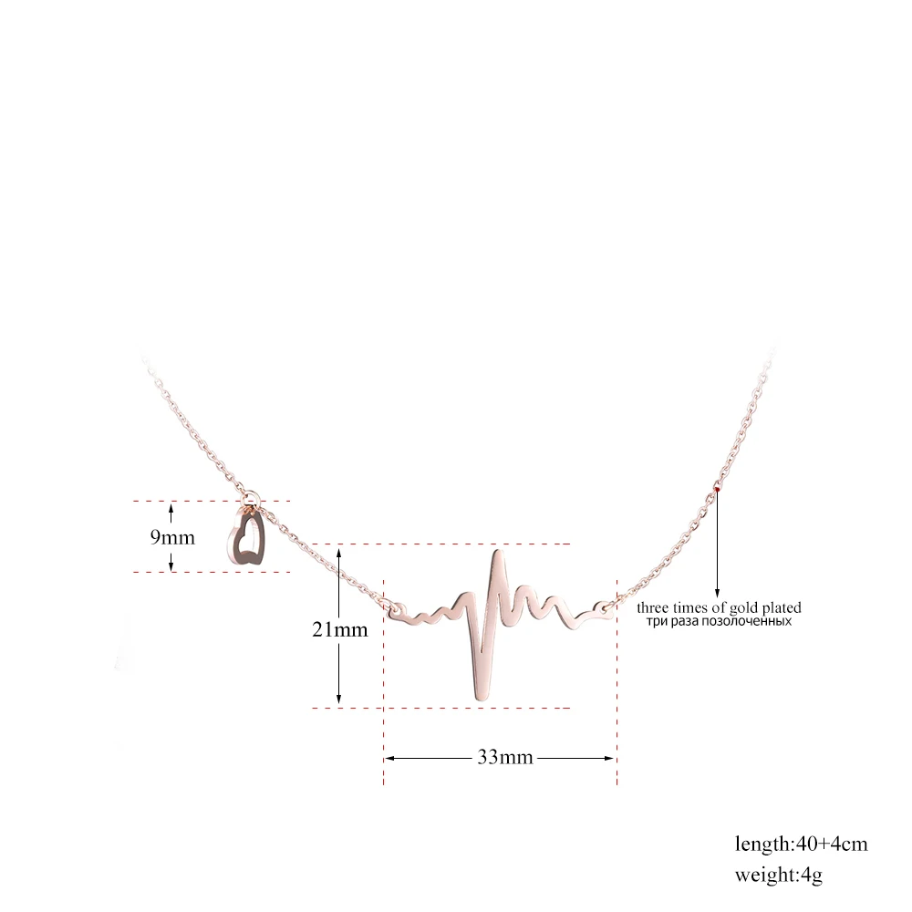 JeeMango Трендовое ожерелье из титановой нержавеющей стали с сердцебиением для
