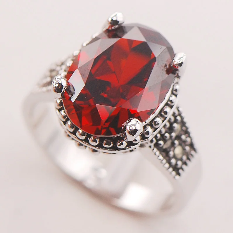 

Garnet Women 925 Sterling Silver Ring F755 Size 6 7 8 9 10