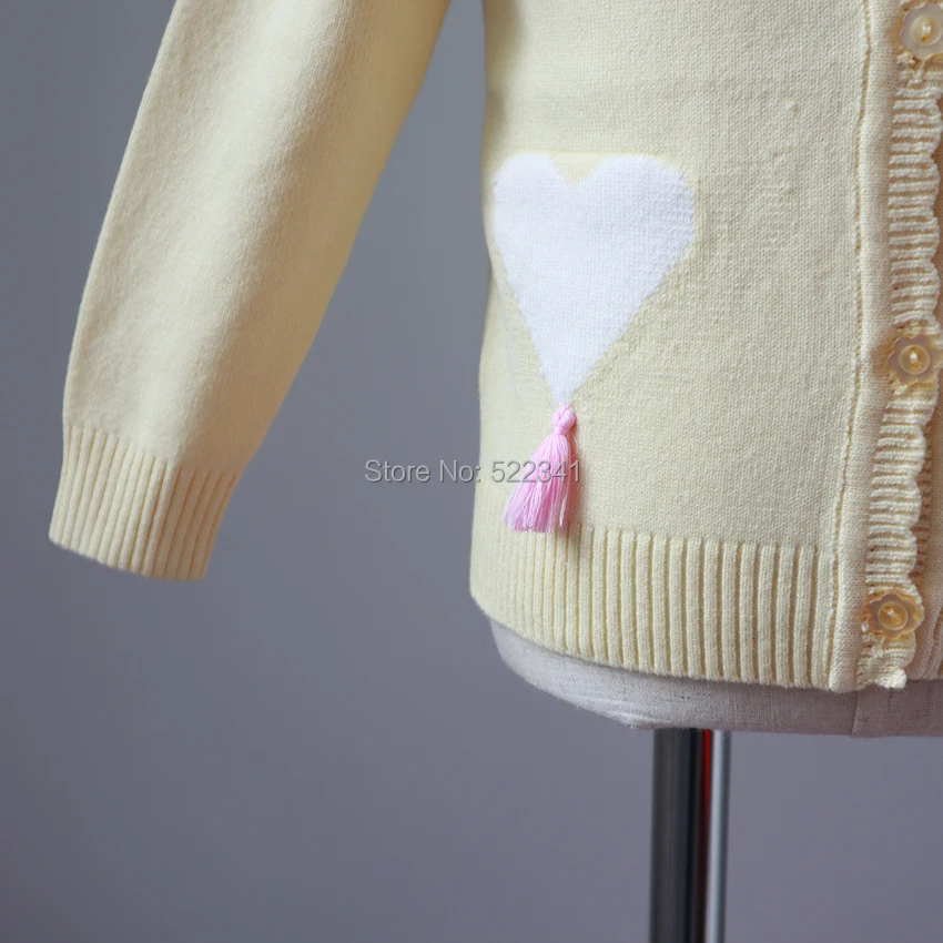 Осенний свитер-кардиган для девочек детский желтый свитер с длинными рукавами и