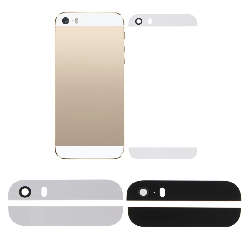 Верхняя и нижняя Задняя стеклянная сменная панель для iPhone 5S черного или белого цвета