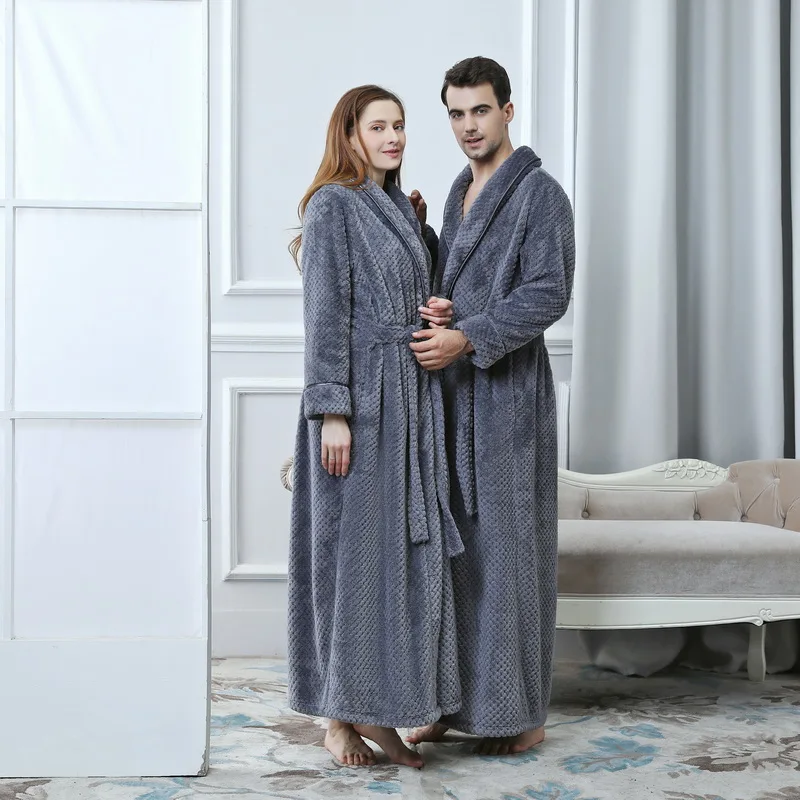 Платье для влюбленных мужчин и женщин теплый супер мягкий фланелевый коралловый