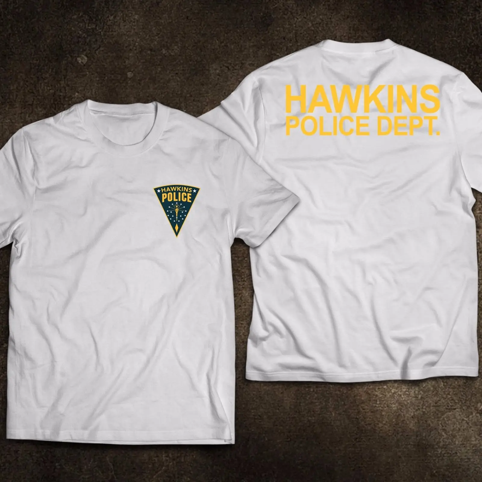 Новинка 2019 модная футболка с полицейским отделением Hawkins вдохновленная принтом