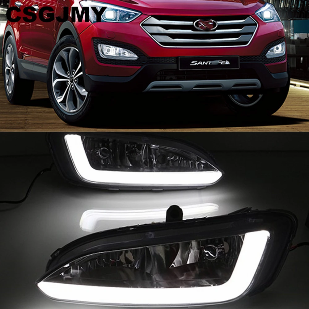 Автомобильный мигающий ДХО 2 шт. для Hyundai Santa Fe IX45 2013 2014 2015 дневной ходовой