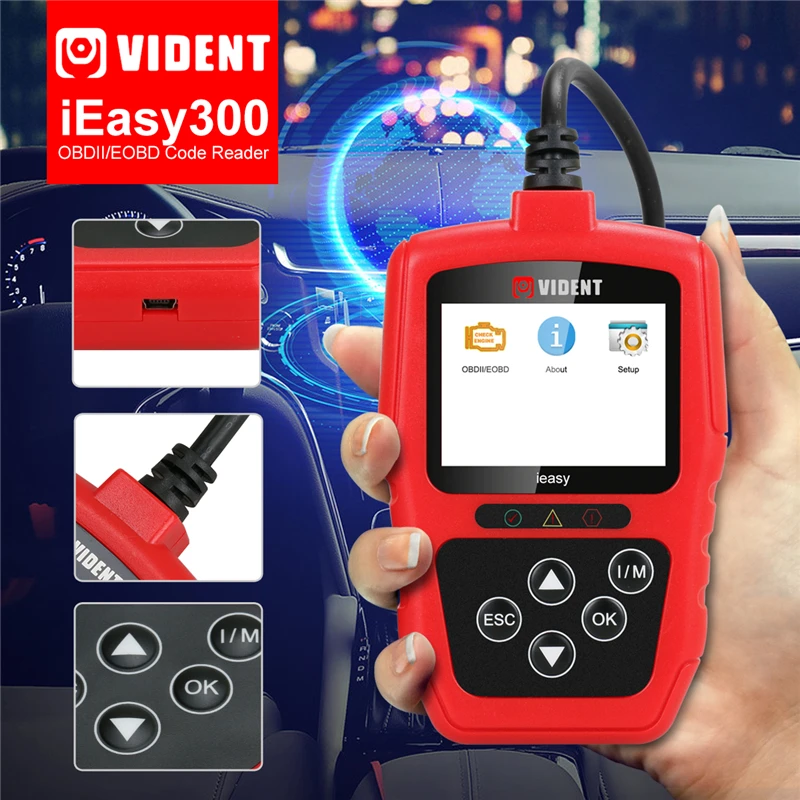 Видент iEasy300 EOBD OBD2 Код ошибки чтения сканер автомобильный диагностический