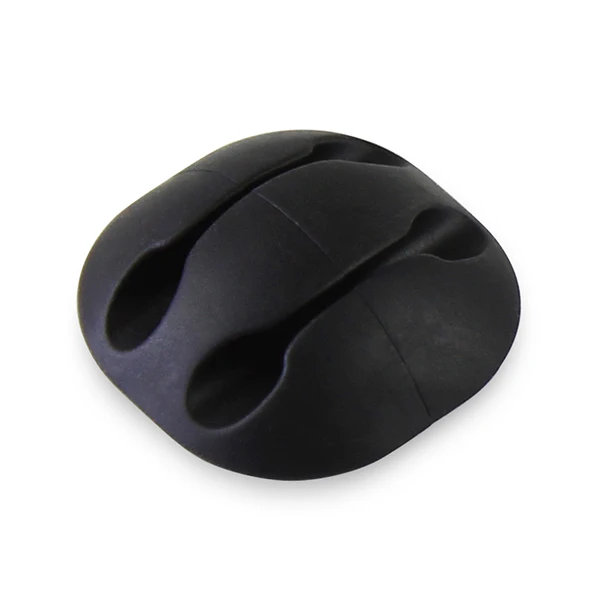 2 holes Black ACCEZZ Настольный телефонный кабель протектор управление зажимы силиконовые USB Winder гибкий держатель кабеля для мыши наушники - Цвет: 2 holes Black