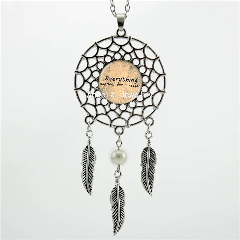 2017 Мода Стиль ожерелье с цитатой все происходит по какой то причине ювелирные