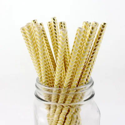straw wave Хорошая Фольга Золотая волна одноразовые столовые приборы набор бумажных тарелок чашка салфетка баннер соломинка детский душ День Рождения украшения принадлежности - Цвет: straw wave