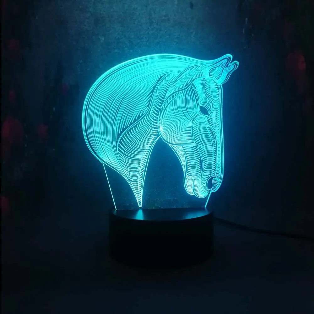 Новый стиль многоцветная смена 3D светодиодный USB зарядка для спальни гостиной