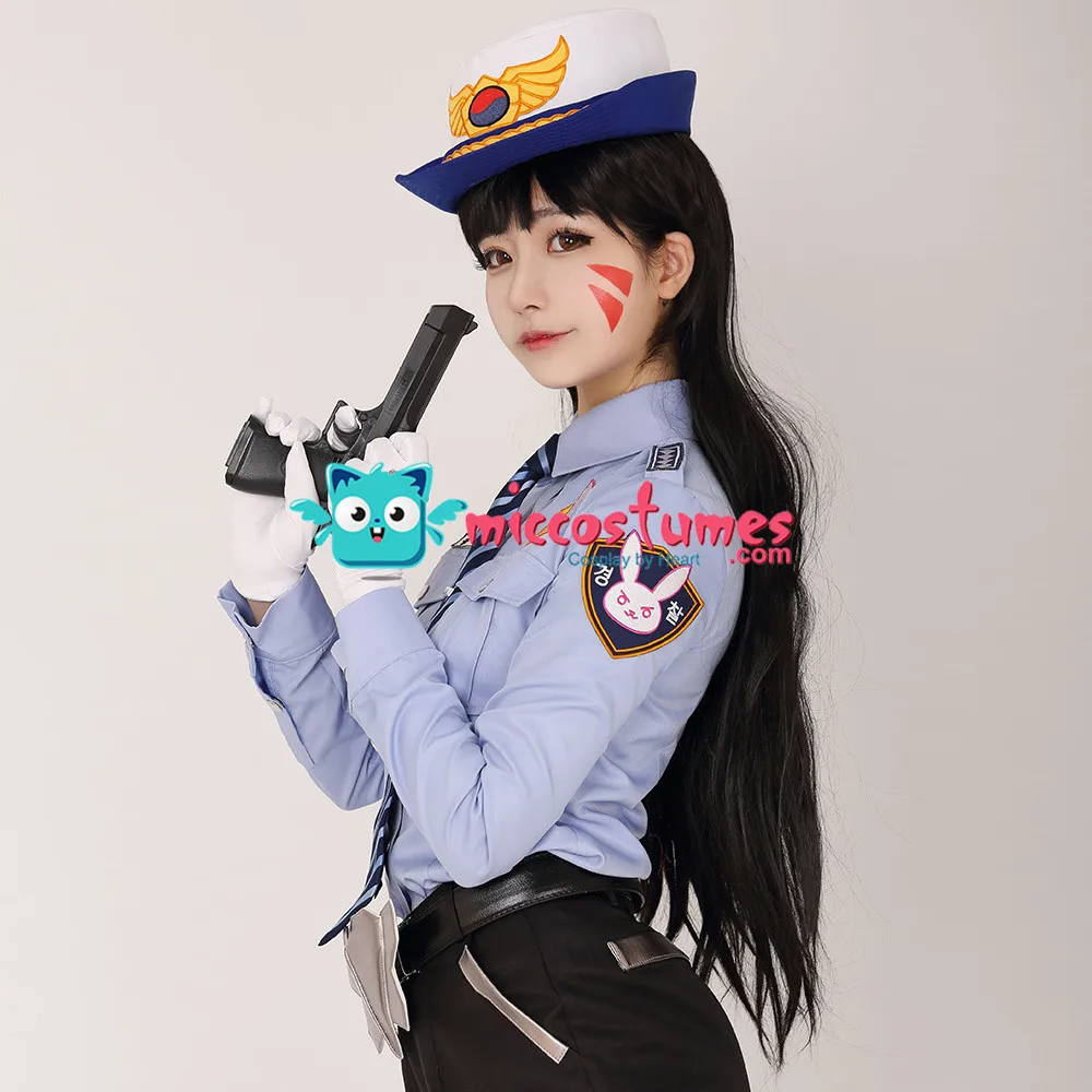 

D.Va Hana Song полицейская форма офицер косплей костюм женская униформа полицейская