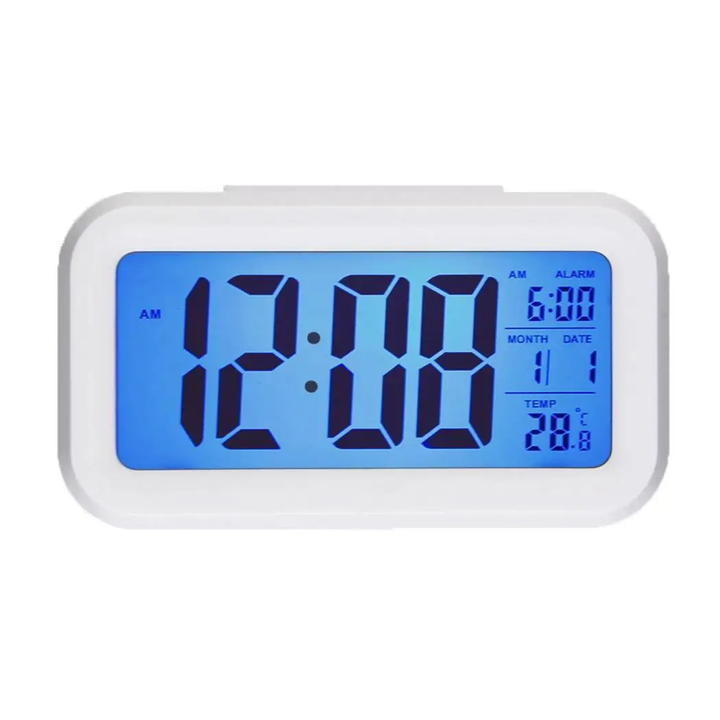 AM квадратный часы форма Декор Спальня Будильник Домашняя мода стол не 12 подарки