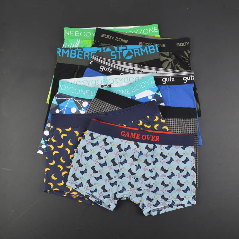 48 шт./лот трусы боксеры для мальчиков смешанного дизайна размеры 14T 20T хлопковые