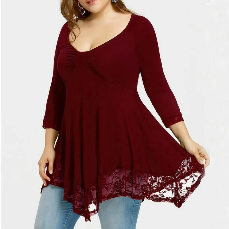 Женская Кружевная футболка 4XL 5XL 6XL 7XL 8XL большие размеры обхват груди 130 см 4 вида