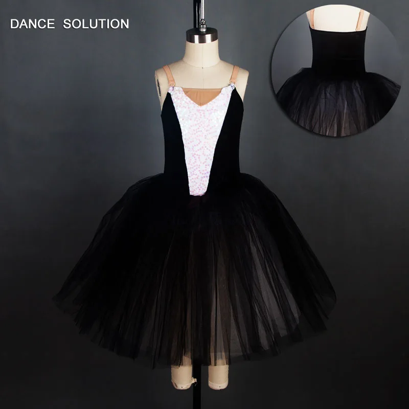Балетная фатиновая юбка без рукавов с блёстками бархатная майка балетное платье