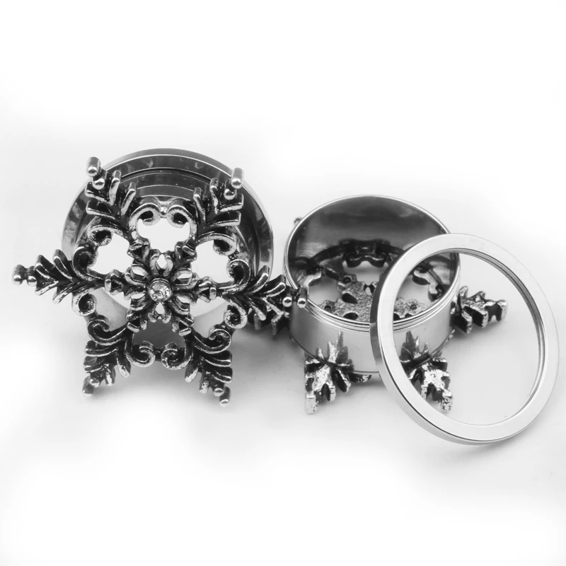 Пробки для ушей из нержавеющей стали одинарные пробки в виде снега пупырышки