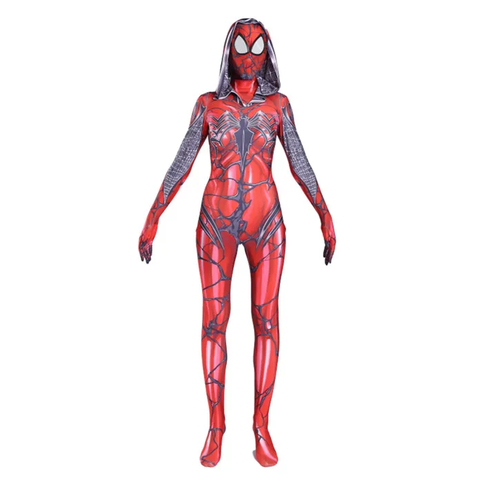 Ainclu Venom костюм паук Гвен Стэйси Человек-паук косплей костюм спандекс лайкра зентай для Хэллоуина женский паук герой костюм анти-Веном