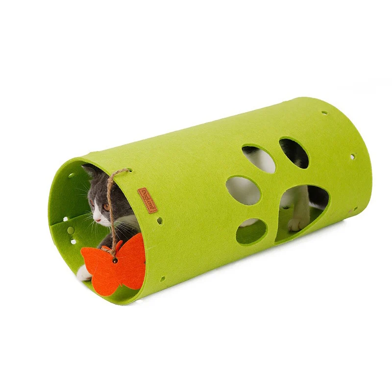Green x 1 Войлочные игрушки для кошек, тоннель, складной, раздельное одеяло, котята, интерактивное, веселое, играющее, спрячется, раздельное одеяло - Цвет: Green x 1
