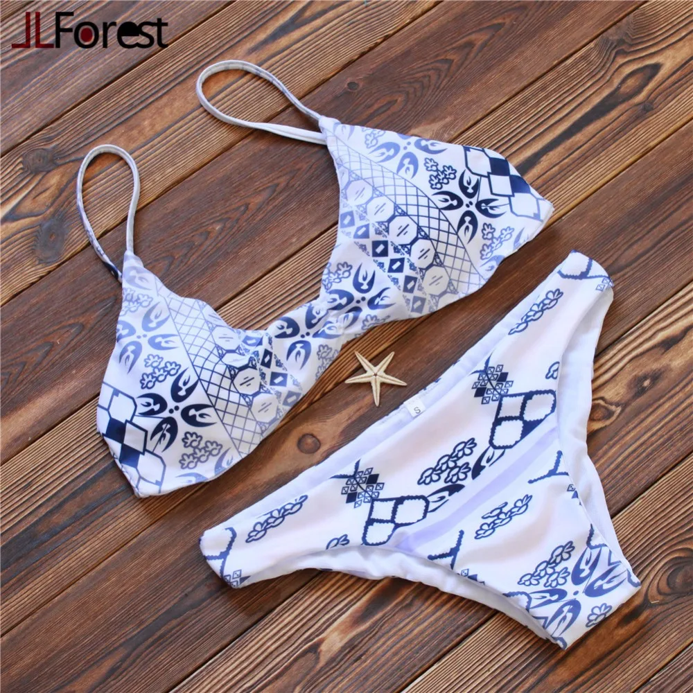 Jlforest 2017 Этническая Стиль комплект бикини с геометрическим принтом Купальники