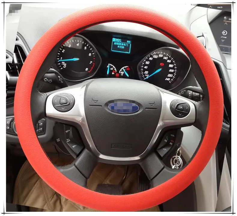 Автомобильный силиконовый чехол на руль аксессуары для ford focus 2 3 nissan qashqai volvo xc90 honda