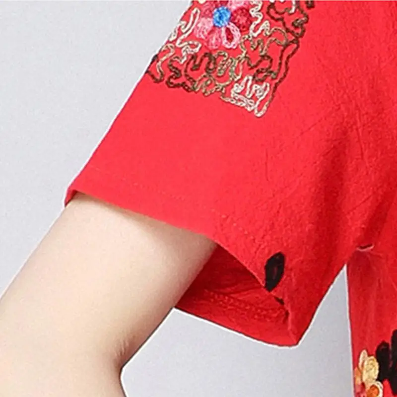 Yfashion Women Summer Plus-size Dresses 2019 New Short Sleeves Slim Cotton Blend Fit Fashion Floral Print | Женская одежда