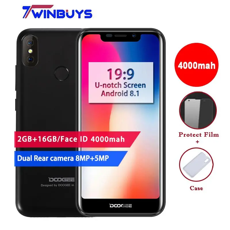 2018 новые смартфоны DOOGEE X70 Android 8 1 5 &quotu вырез 19:9 MTK6580A четырехъядерный 2 Гб 16 Двойная