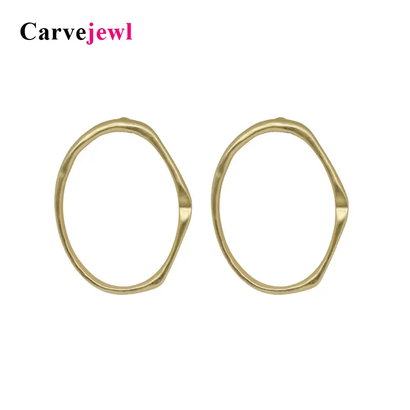 Carvejewl stud earrings irregular big oval for women jewelry matte gold silver plated girl gift new earring | Украшения и