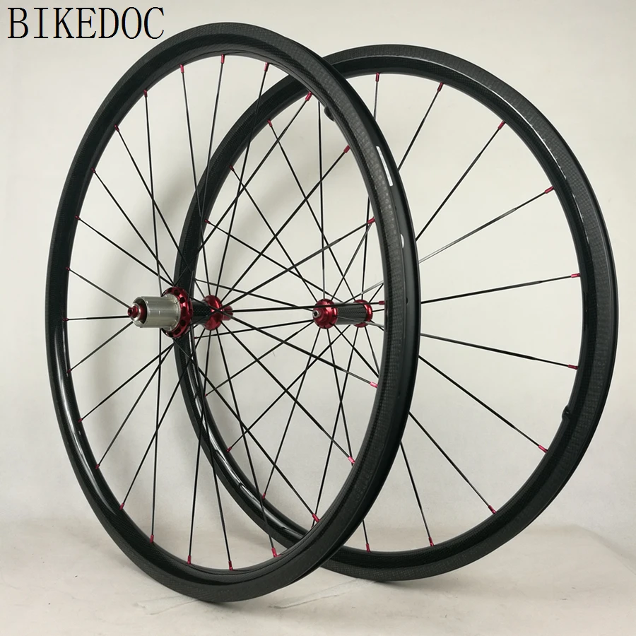 BIKEDOC Clincher бесщеточные Углеродные колеса 30 мм Высота 700C шоссейные велосипедные