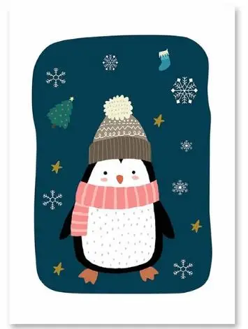 Nordic Snowman Christmas Tree Wall Picture Decoration For Home Decor Santa Claus Canvas Diy Painting Poster And Print | Дом и сад