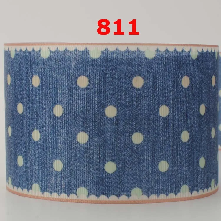 NEW 50 yards 3&quot 75mm dots &amp wave ribbon printed grosgrain free shipping DIY | Дом и сад