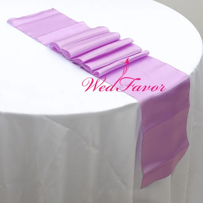 WedFavor 10 шт. коралловые модные атласные настольные дорожки для вечерние банкета отеля свадебные украшения - Цвет: Lilac