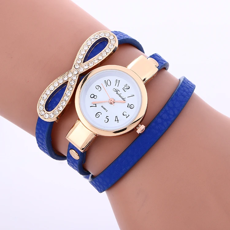 100 шт./лот 918058 модные женские часы infinity с кожаным ремешком Элегантные наручные для