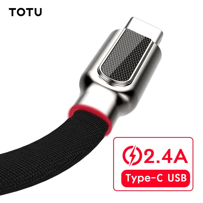 TOTU Тип usb C кабель углеродного волокна 2.4A быстрой зарядки USB данных Зарядное
