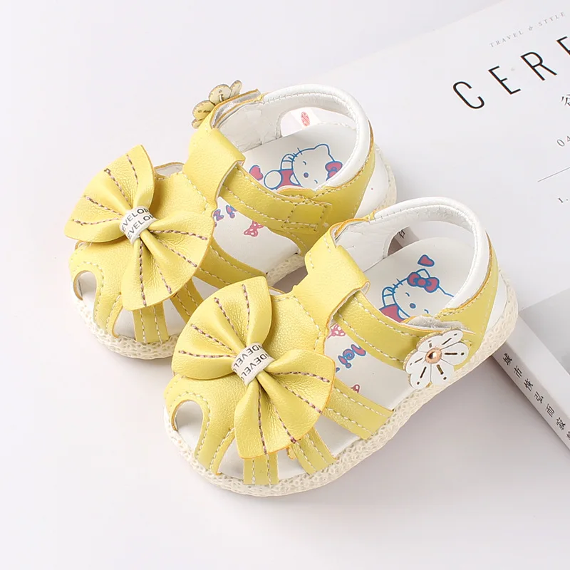 Сандалии для девочек летние кроссовки детская обувь принцессы с бантом