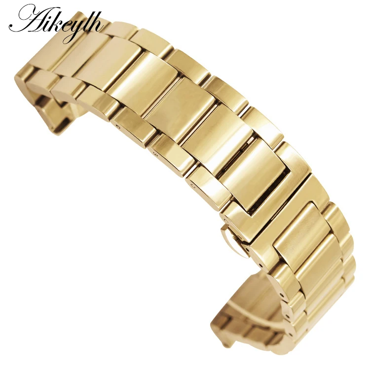 Ремешок Aikeylh для наручных часов застежка-бабочка из нержавеющей стали 18/20/22 мм