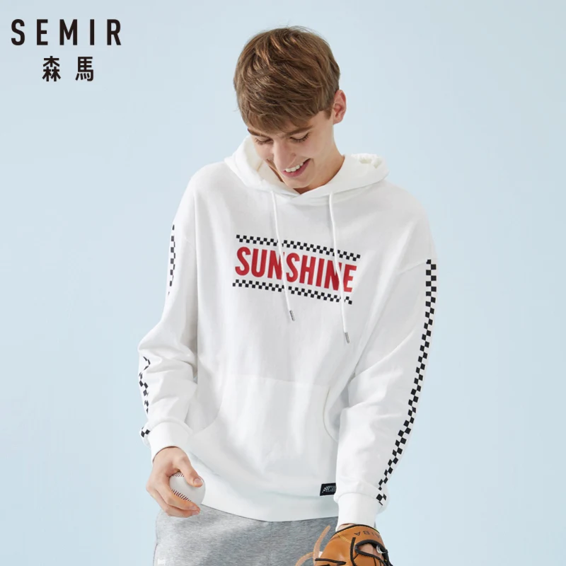 Мужская толстовка с капюшоном SEMIR повседневная весенне-осенняя и рукавами в