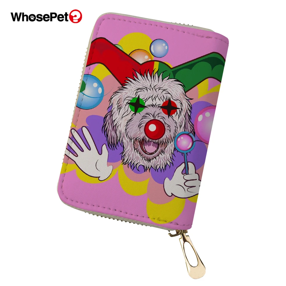 WHOSEPET Для женщин PU карты дорожный кошелек мультфильм в виде животного Смешной