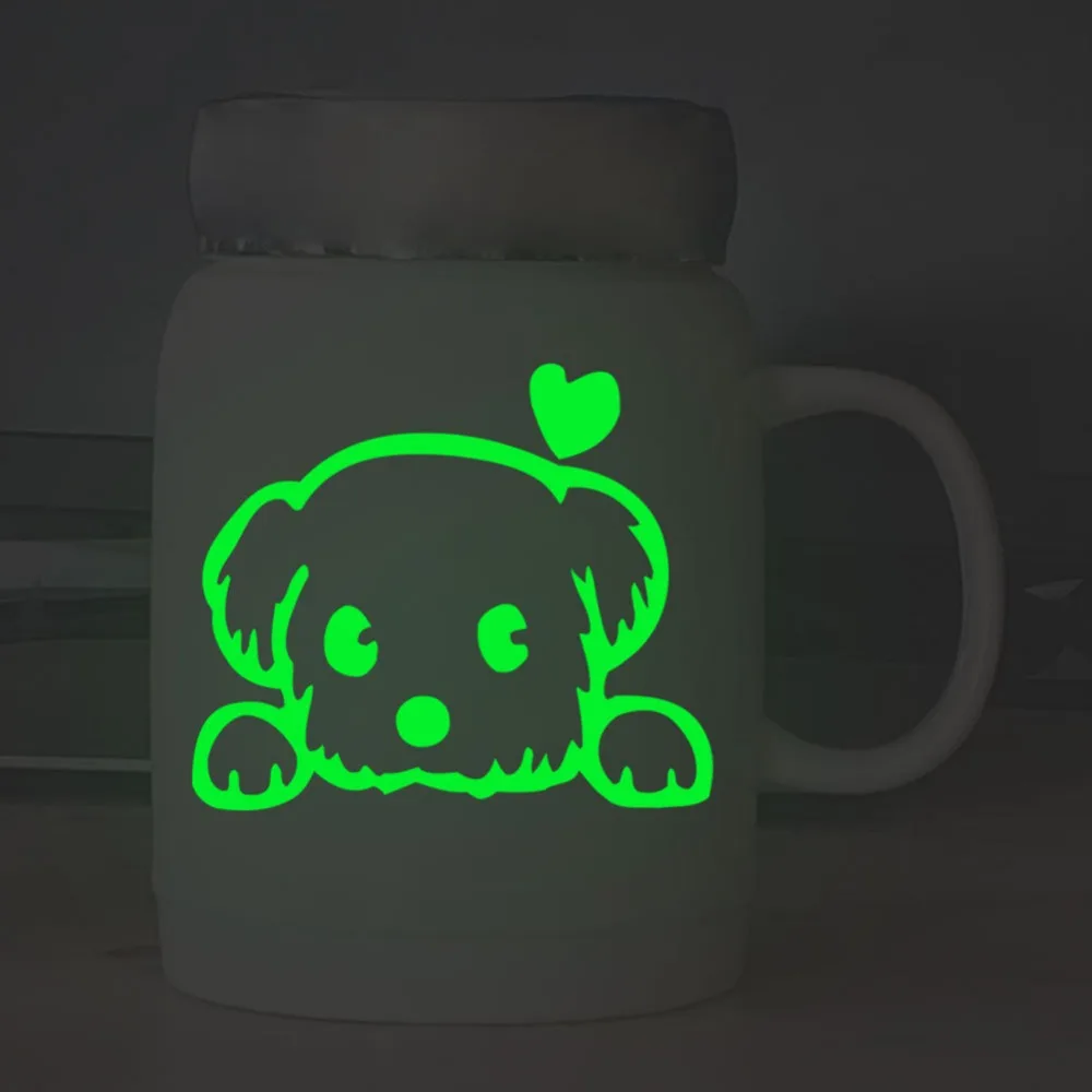 Светящиеся наклейки собака Любовь Переключатель Наклейка смешные DIY украшения