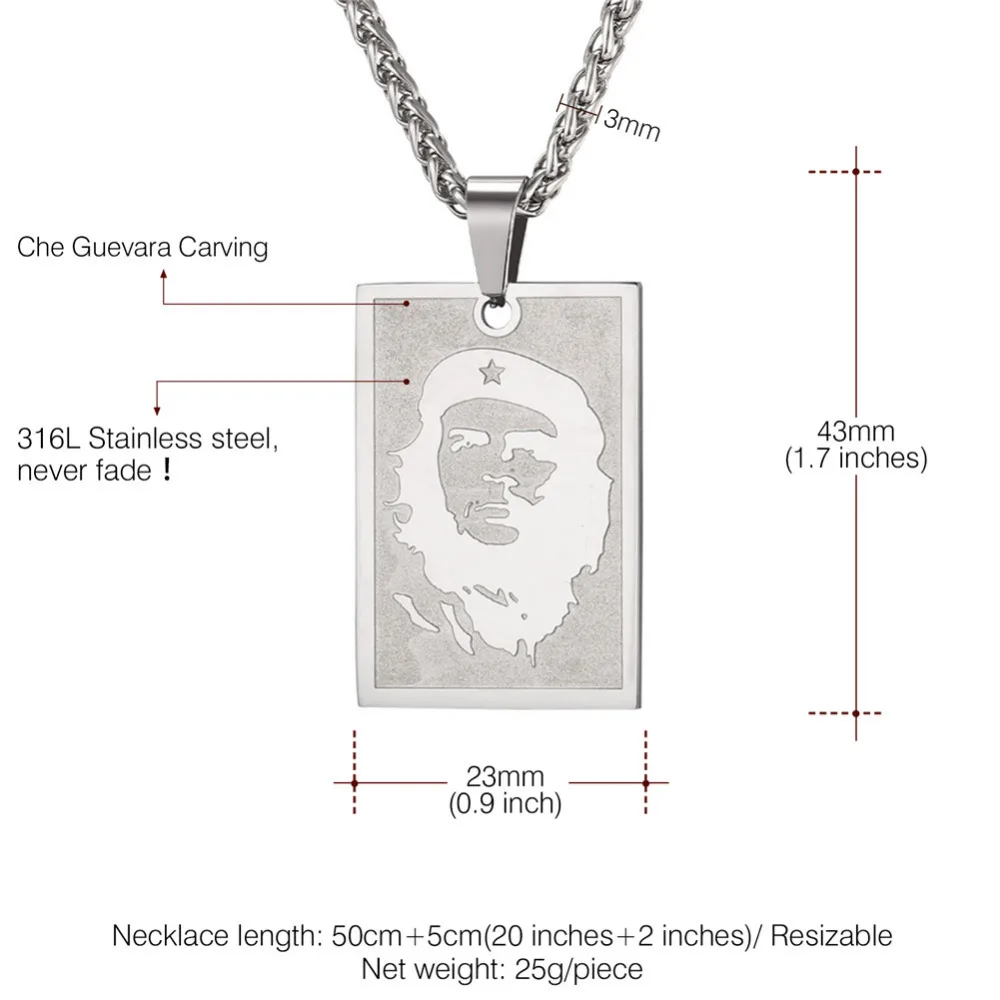 U7 Куба Че Гевара кулон с портретом ожерелье революционер Мужчины ювелирные